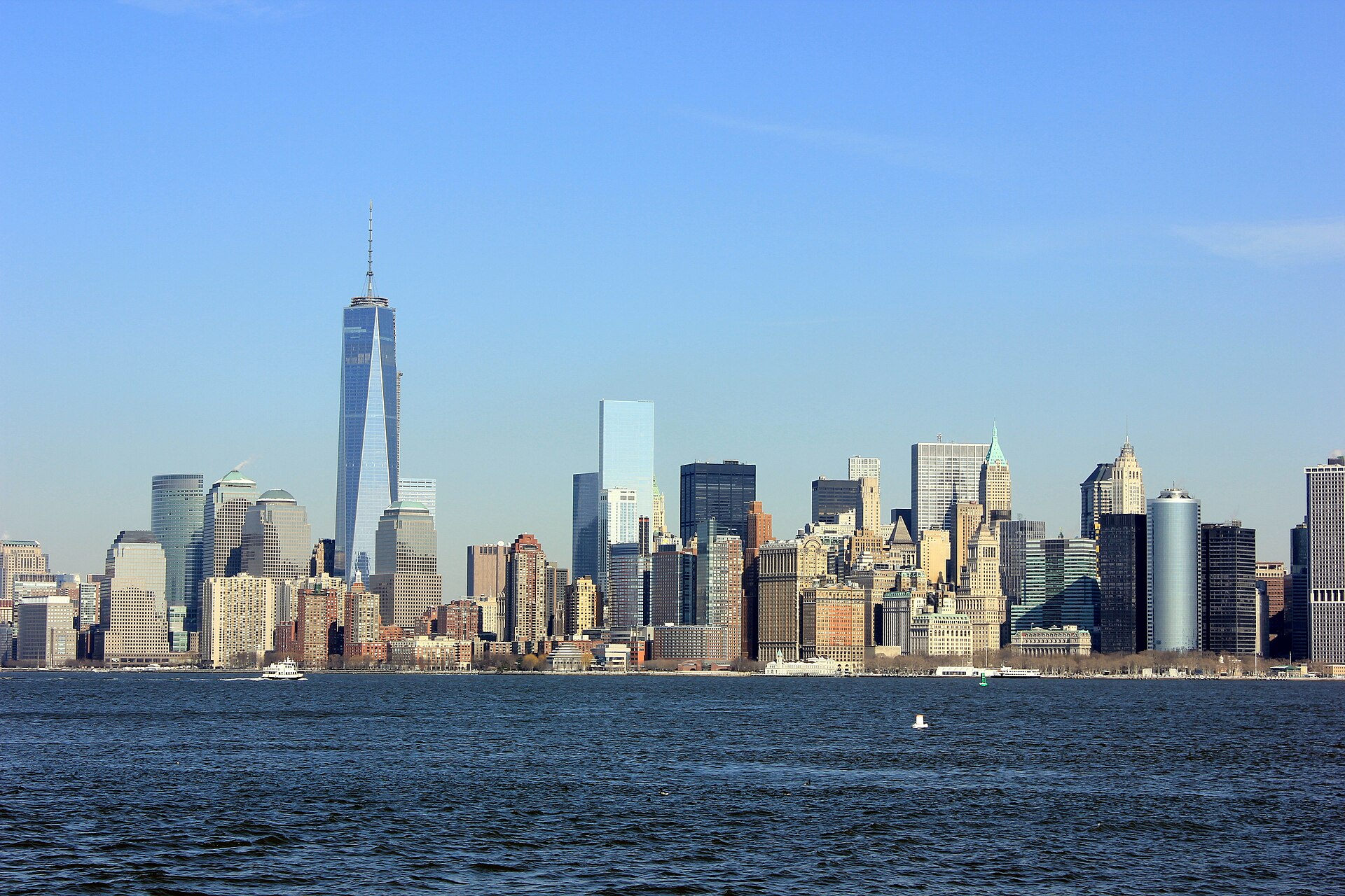 Manhattan skyline viewed from the water
